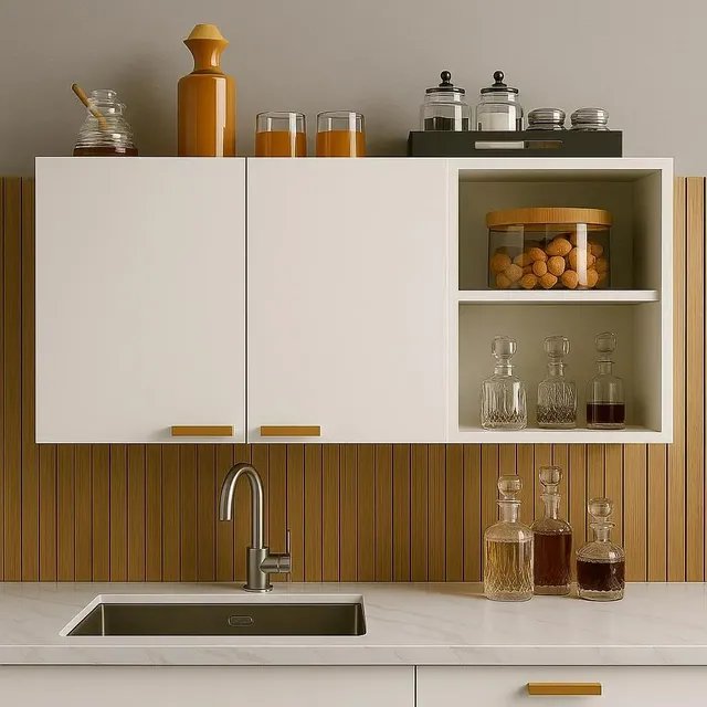 Armário De Cozinha Multiuso Aéreo C/ Nicho Moderno Ajl Store