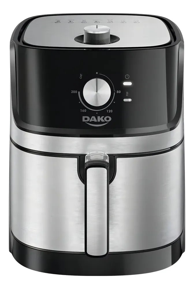 Fritadeira Air Fryer Dako 5 Litros Preto/inox Com Painel Analógico E Potência De 1700w