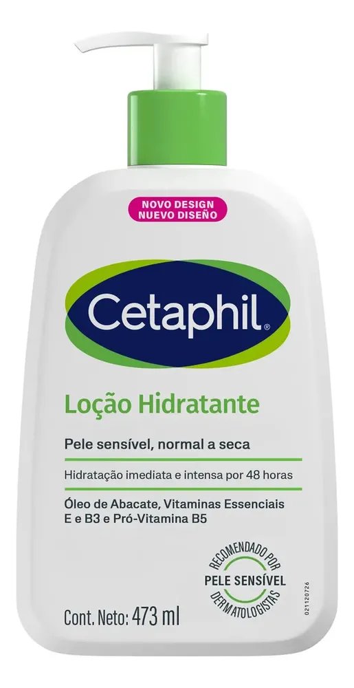 Cetaphil Loção Hidratante Corporal e Facial para Pele Seca e Sensível 473ml - Hidratação por 48h
