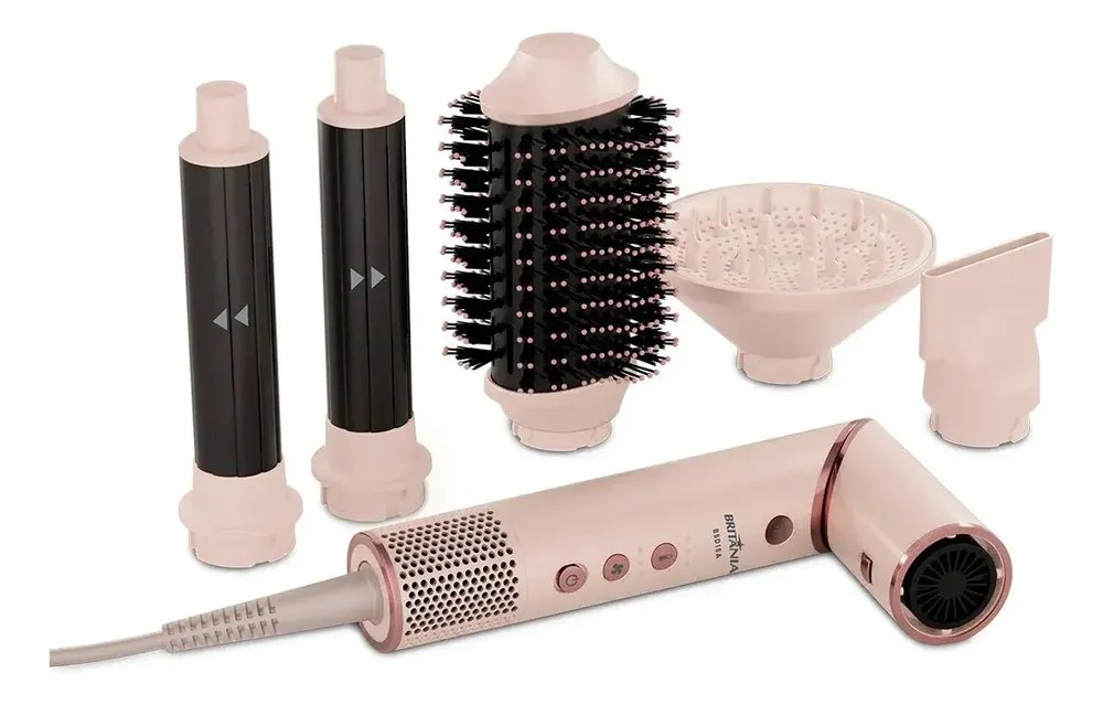 Secador De Cabelo Britânia Motor Bldc 1450w Bsd15a Rosa Com Rosê 127v