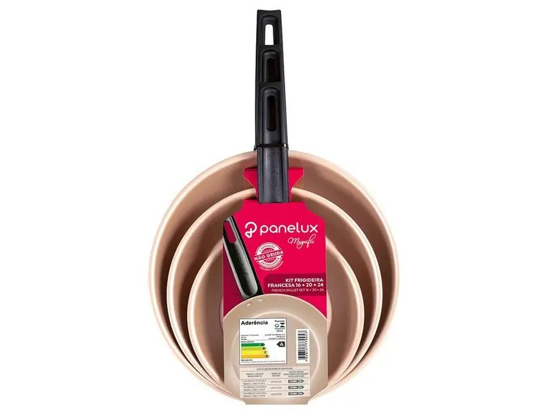 Conjunto de Frigideiras Antiaderente Panelux Magnific Cereja 3 Peças
