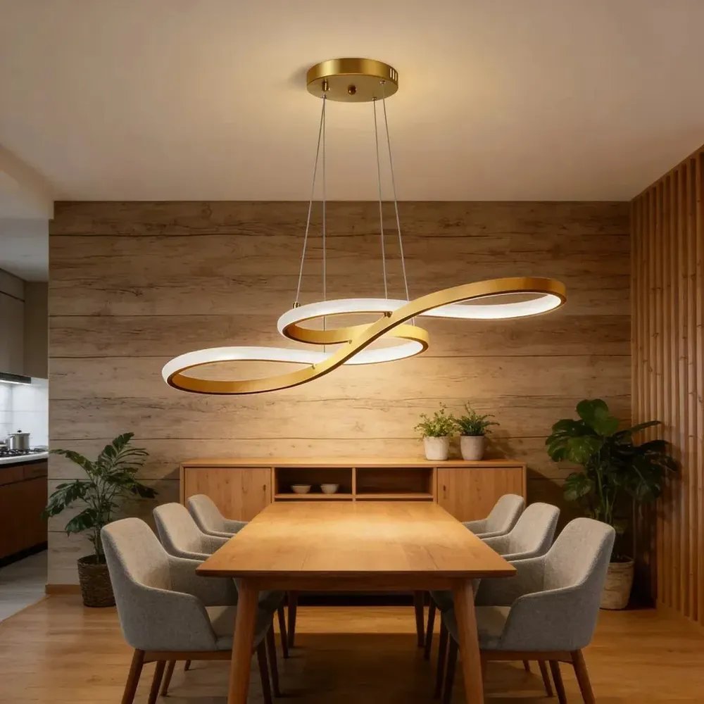 VOLTIS - Luminária Pendente LED Moderna Bivolt 3 Cores de Luz em Um Brilho Regulável Ideal para Sala de Estar e Cozinha