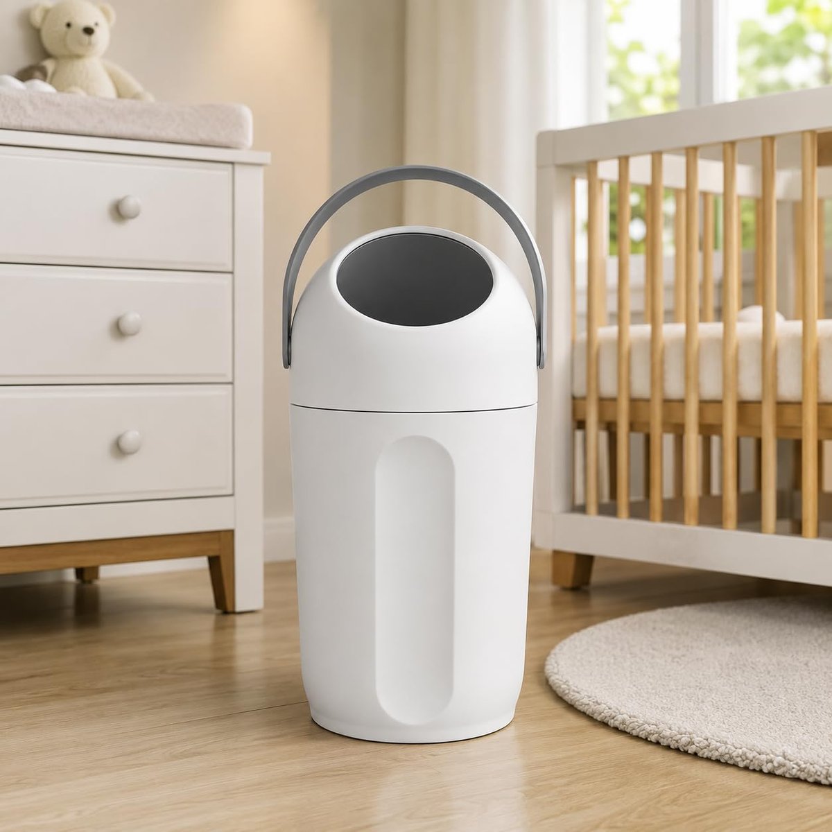 Lixeira Antiodor Premium para Fraldas com Sistema de Vedação de Odores, Tampa Inteligente, Capacidade 12 Litros, Fácil de Limpar, Design Moderno para Quarto do Bebê, Banheiro e Lavanderia