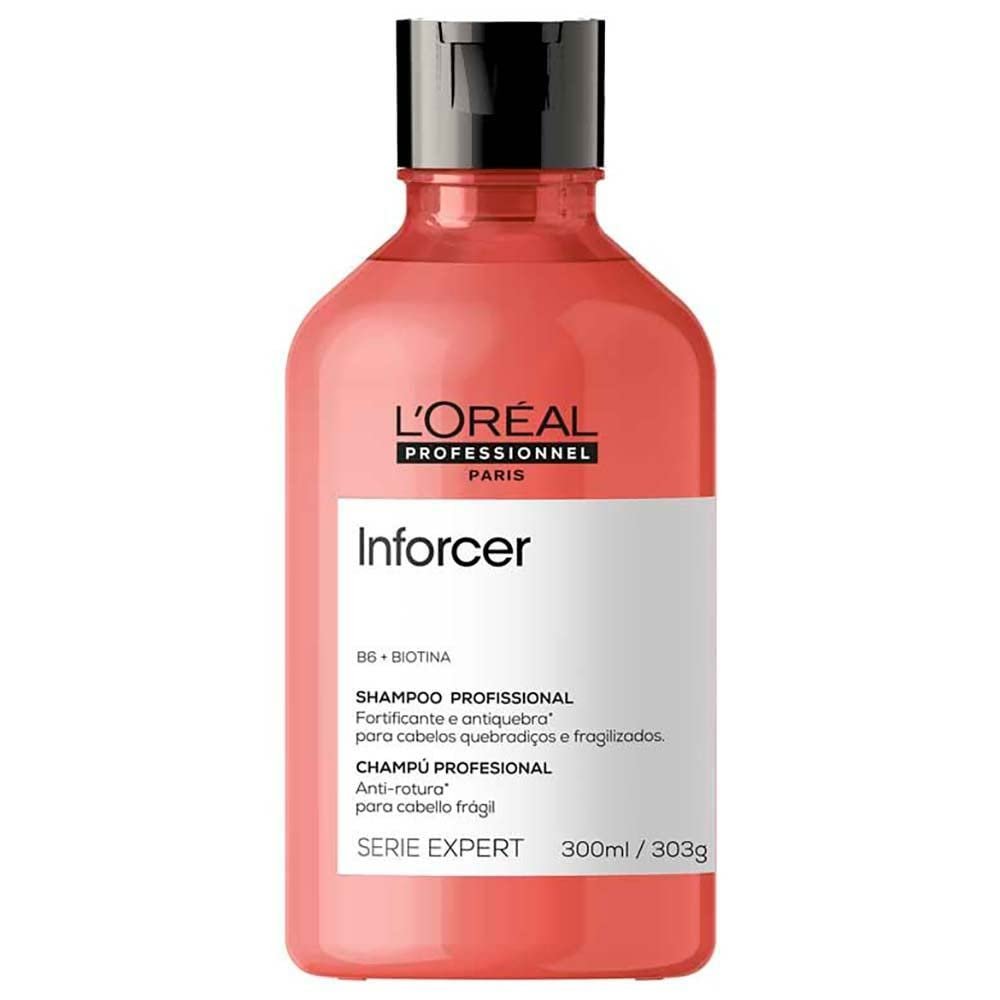 L'Oréal Professionnel Inforcer Shampoo Fortificante Antiqueda por Quebra, Crescimento Saudável Para Cabelos Frágeis e Quebradiços Com Biotina e Vitamina B6, 300ml
