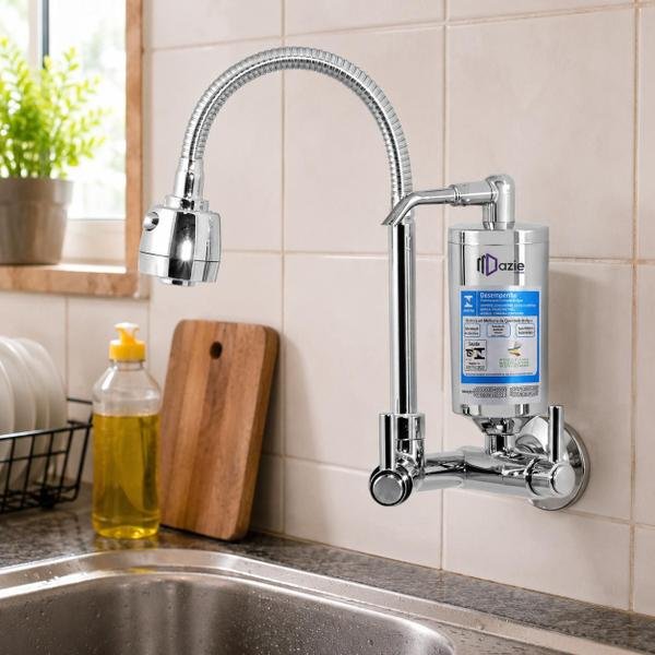 Torneira Com Filtro Cozinha Parede Gourmet Bica Móvel Flexível Cromada