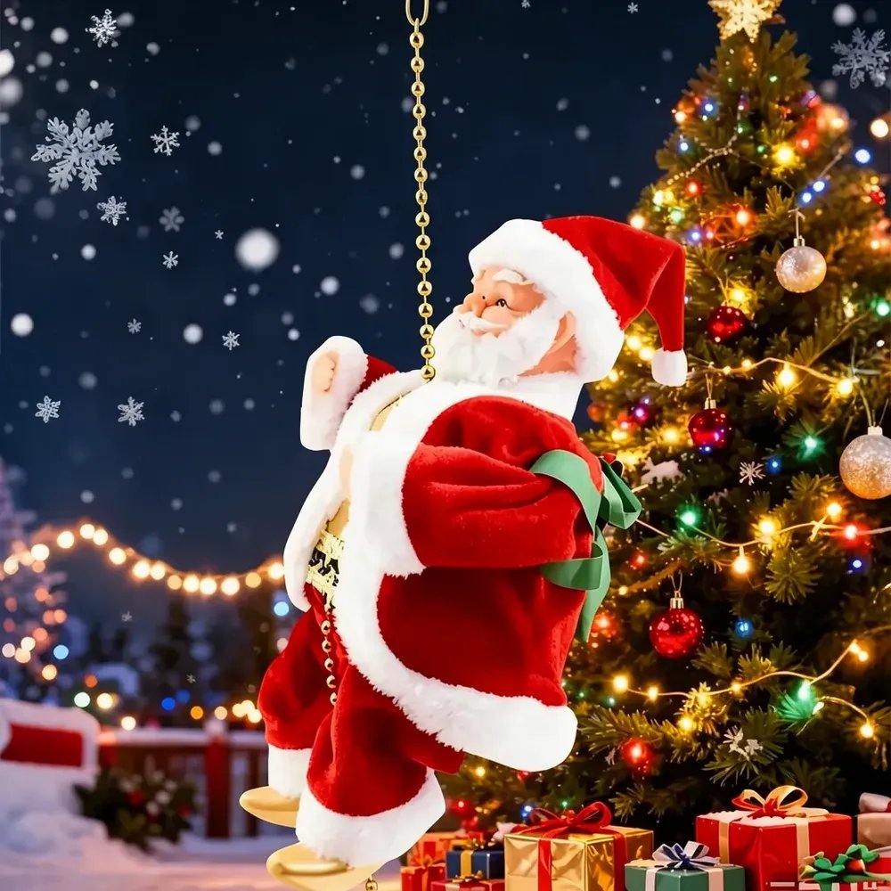 Boneco Papai Noel Enfeite Natal Sobe E Desce Com Música Vermelho 110/127/220v