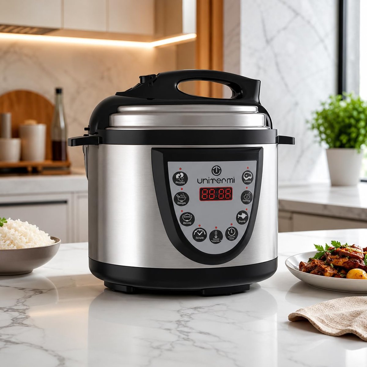 Panela de Pressão Elétrica Digital 4L 220V Inox Multifuncional com Timer Programável e Sistema de Segurança Inteligente