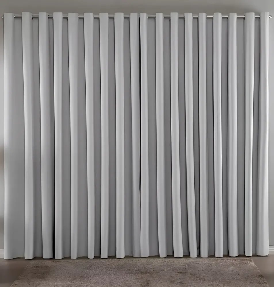 Cortina Blackout Em Tecido 4,00x2,80 Corta Luz Cor Gelo