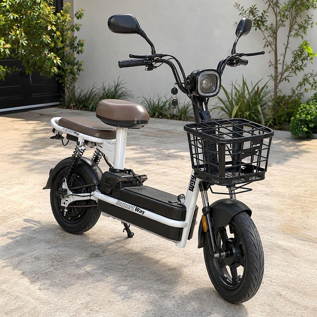 Bike Elétrica Scooter 48v 350w Bateria Removível Branca Importway