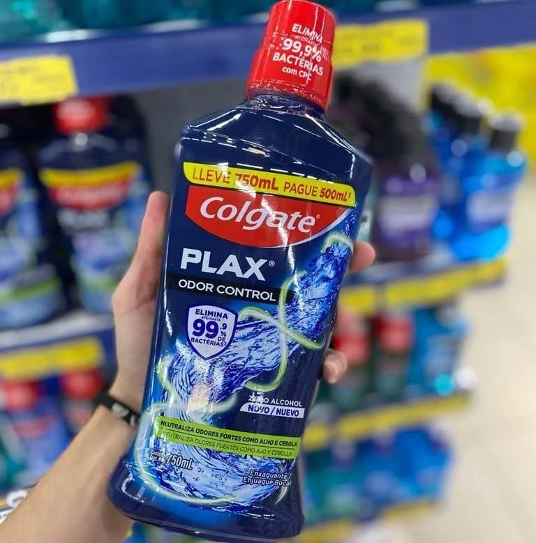 Colgate Plax Odor Control Enxaguante Bucal Sem Álcool, 750ml