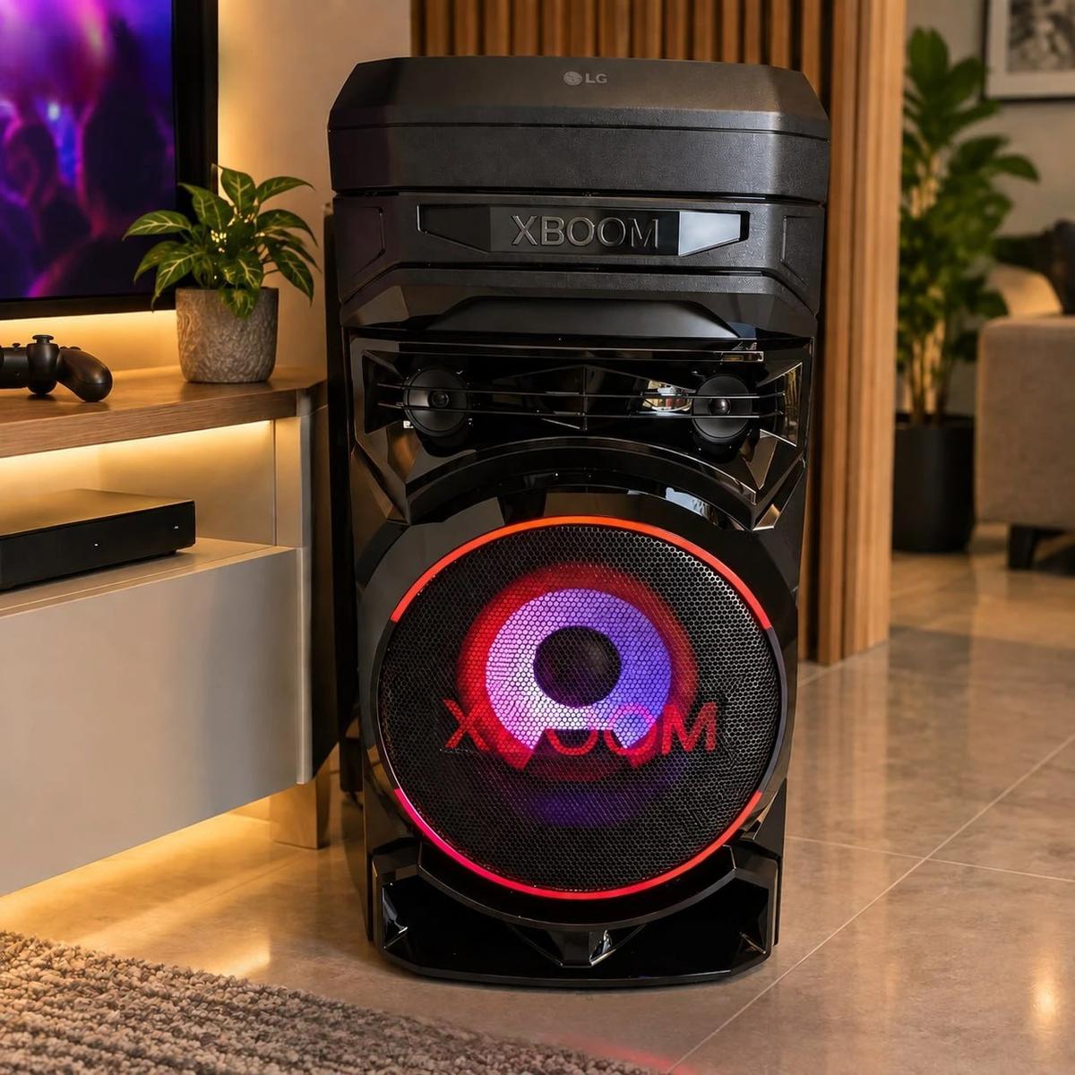Caixa de Som LG Xboom RNC5 com Bluetooth Função DJ 200W Bivolt Preto RNC5.ABRALLK