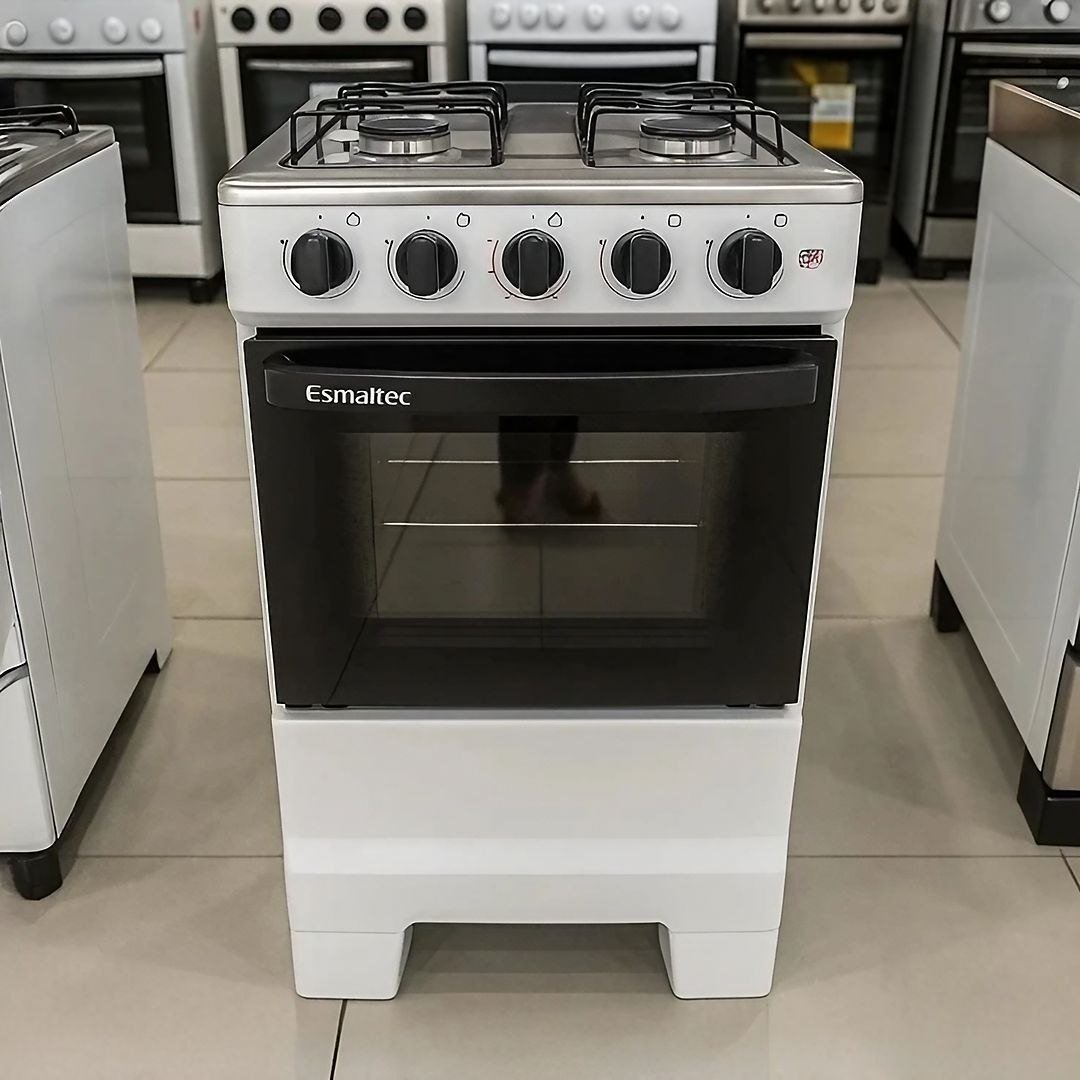 Fogão Esmaltec Ideal POP 4 Bocas de Gás Branco 50L F4ISB