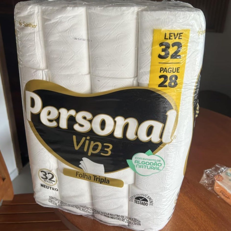 Personal Papel Higiênico Vip Folha Tripla, 32 Rolos De 20M