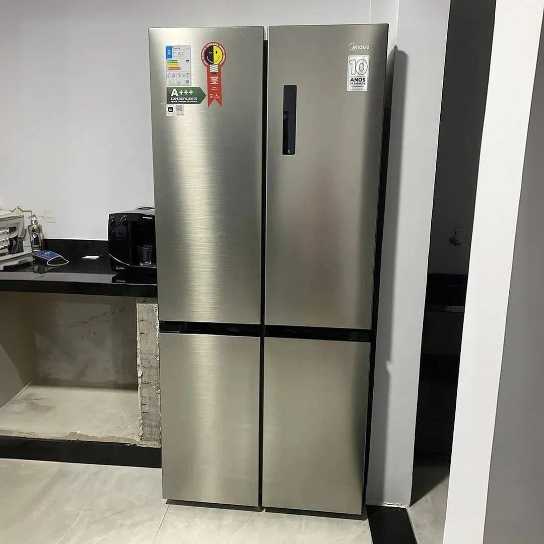 Geladeira Frost Free 4p 474l Inverter Smart Cor Inox Midea Cor Prateado