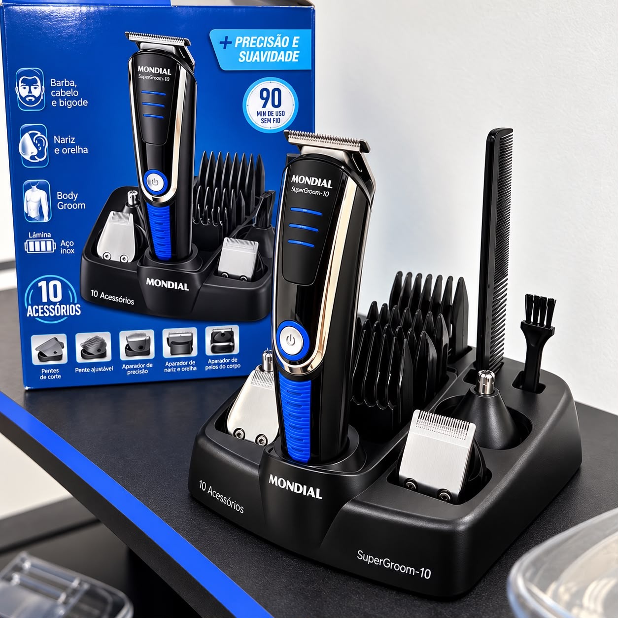 Aparador De Pelos Super Groom 10 Mondial Bivolt