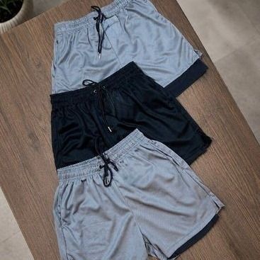 Kit com 3 Shorts 2 Em 1 Duplo Academia (P ao GG)