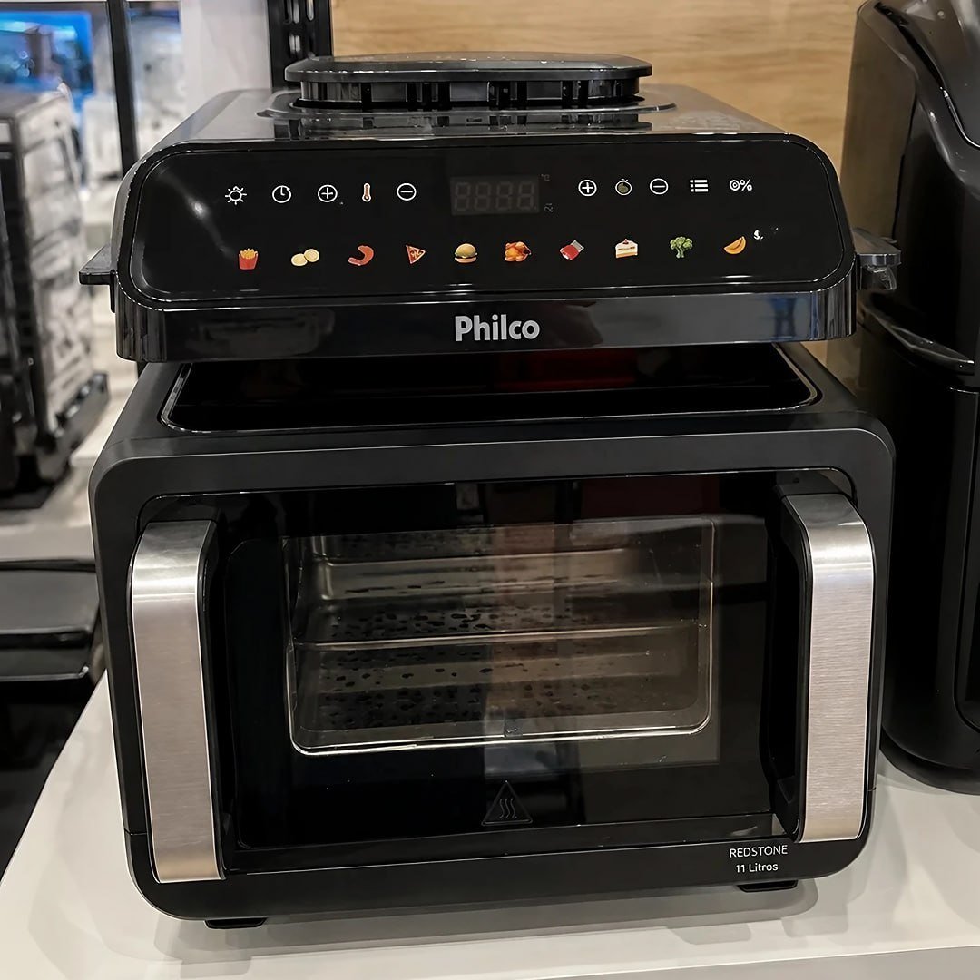 Air Fryer Barbecue Philco 11l 10em1 Visor Glass 1900w Turbo