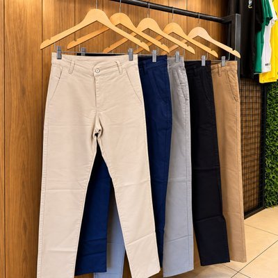 Calça Masculina Sarja Premium Esporte Fino Bolso Faca Lycra