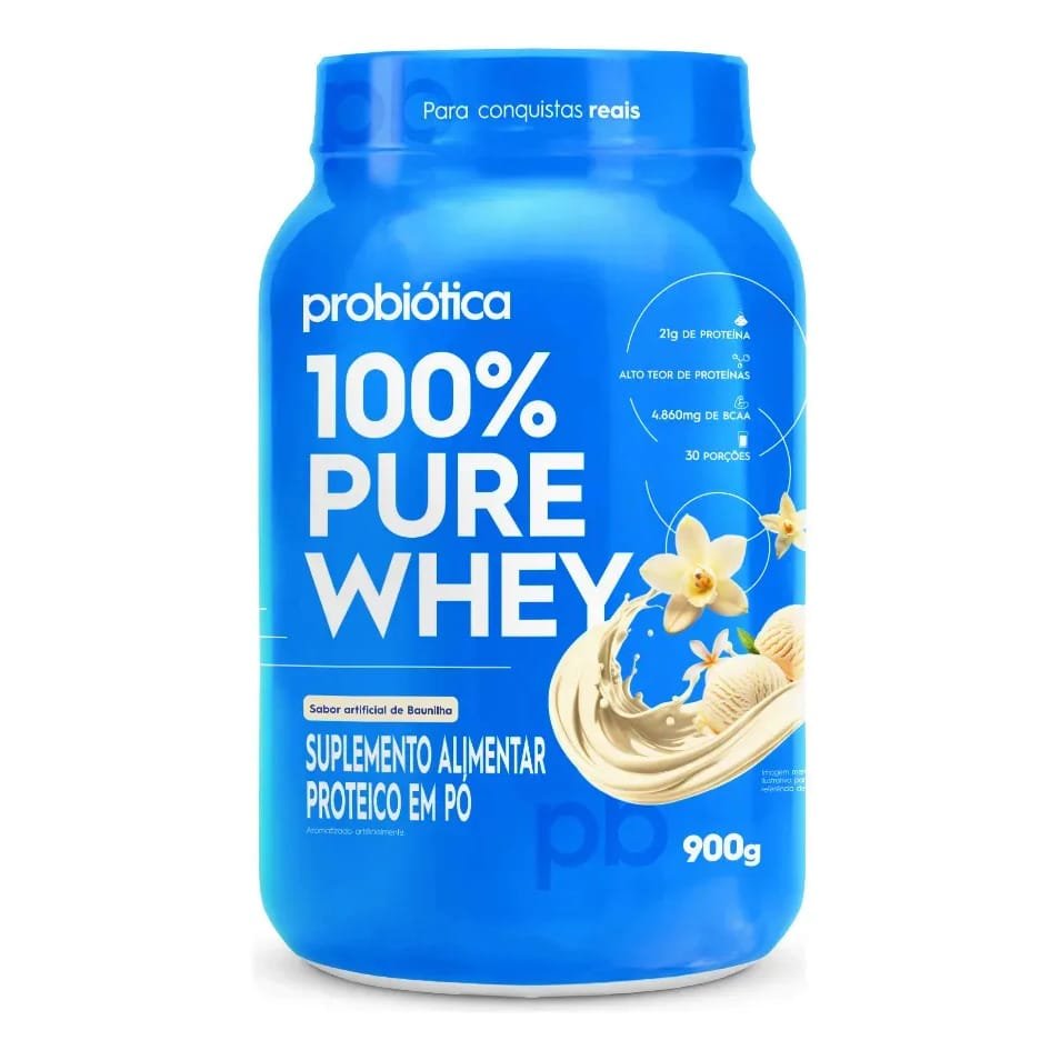 Proteína Probiótica 100% Pure Whey em pó sabor Baunilha x 900g