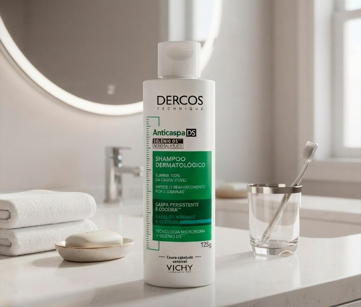 Shampoo Anticaspa Cabelos Normais a Oleosos, Dercos DS Vichy, 125g ​