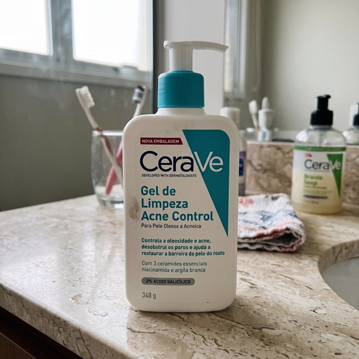 Gel de Limpeza para Pele Oleosa e Acneica, Acne Control CeraVe, 340g