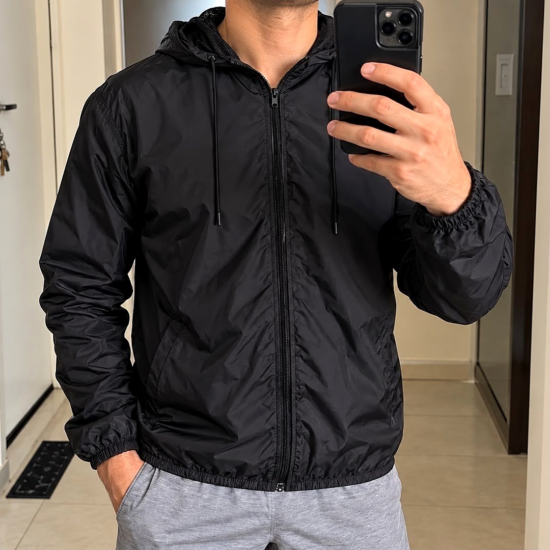 🧥 Jaqueta Corta Vento Impermeável Semi Forrada Com Capuz