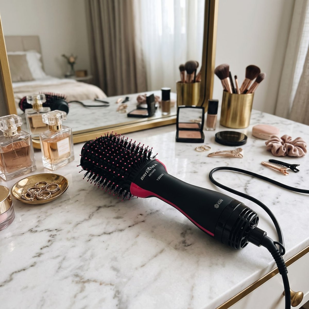 Britânia Escova Secadora BEC02PR Bivolt 4 em 1 1300W Rosa/Preto
