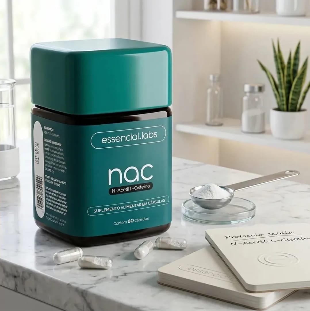 NAC 600mg - Fórmula Exclusiva com Máxima Concentração e Pureza - N-Acetil L-Cisteína - 60 Cápsulas