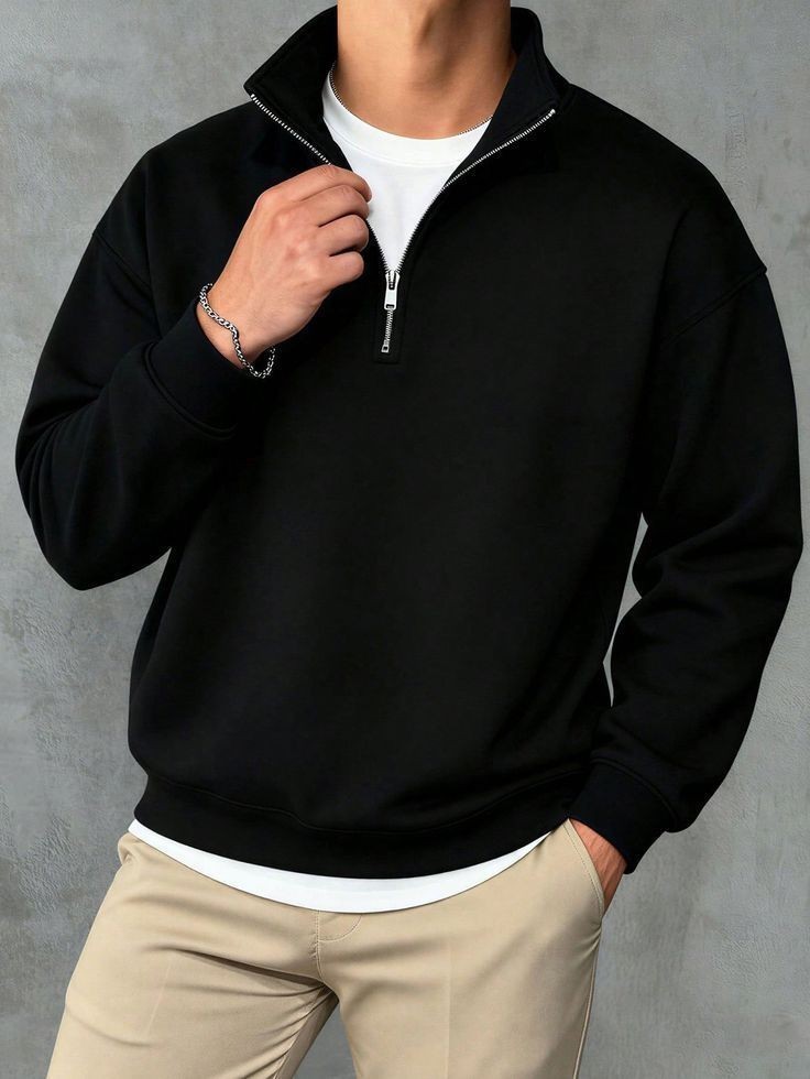 Blusa Moletom Quarter-zip Masculina Premium - Km Basics