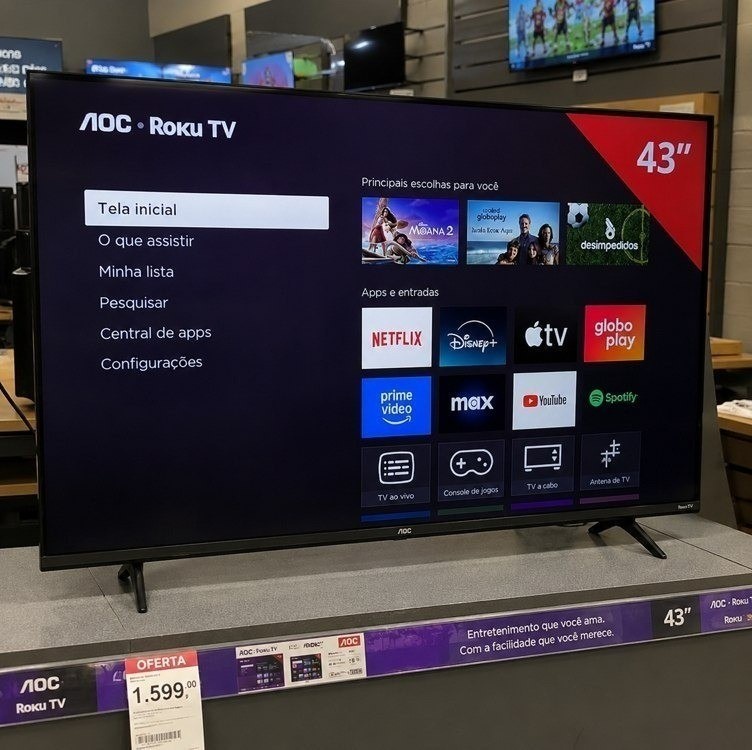 Smart Tv 43 Aoc Led Roku Full Hd Wi-fi 60hz Hdmi Usb 43s5155/78g