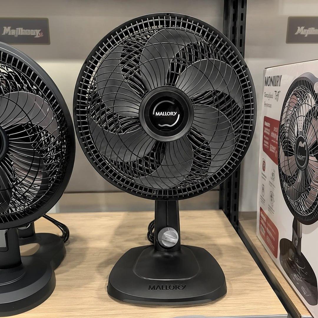 Mallory Ventilador Turbo 6 Pás 30cm Compacto Preto Diâmetro 127V