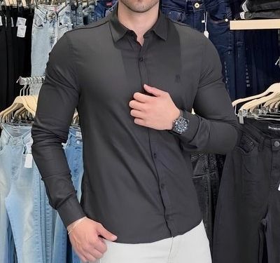 Camisa Masculina Slim Fit Polo Wear Preto (P ao GG)