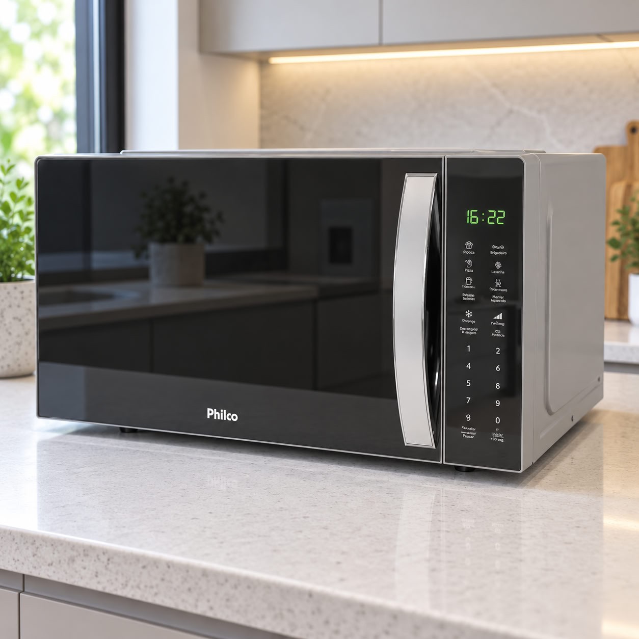Micro-ondas 33L Philco Linha Branca PMO39S - 1400W - Prateado