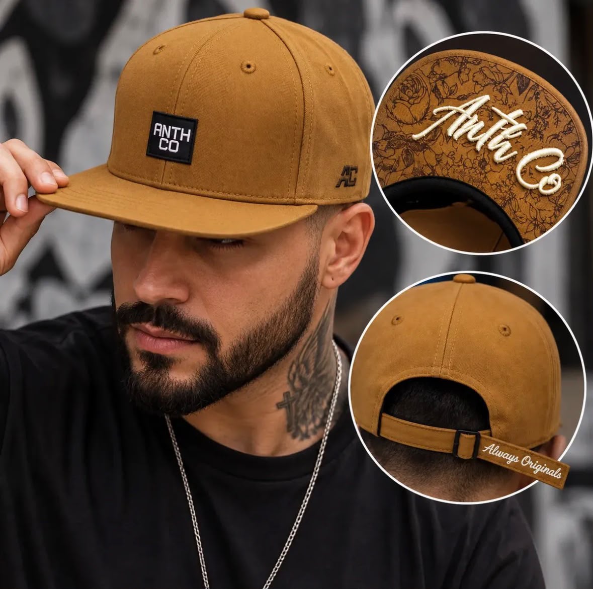 Boné Anth Co Aba Reta Fita Fitão Fivela Strapback