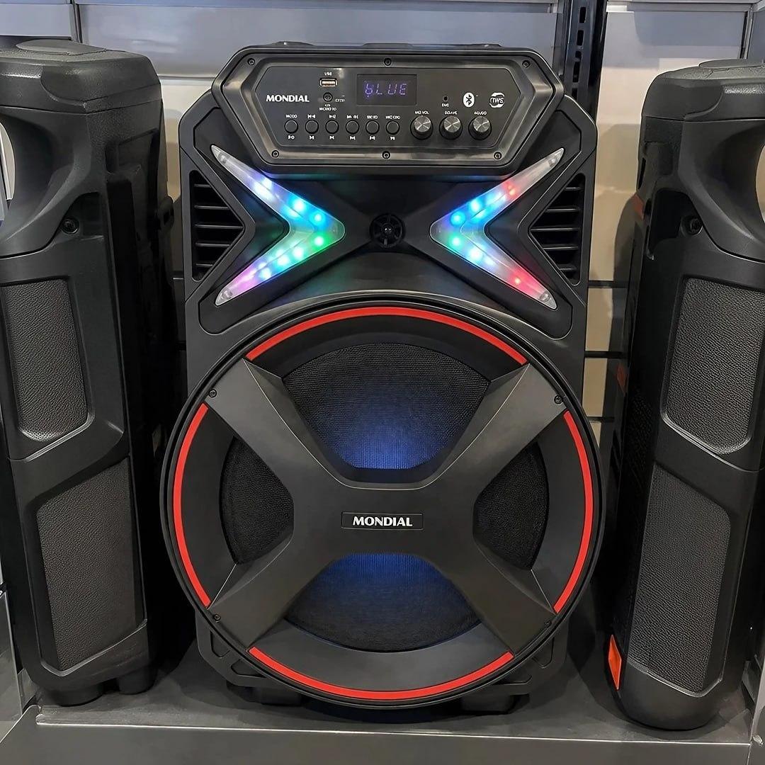 Caixa Amplificada Connect Lights Plus Cm-700 Mondial Cor Preto