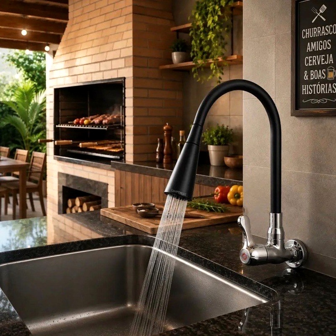 🚰 Torneira Flexível Gourmet Parede 2 Jatos