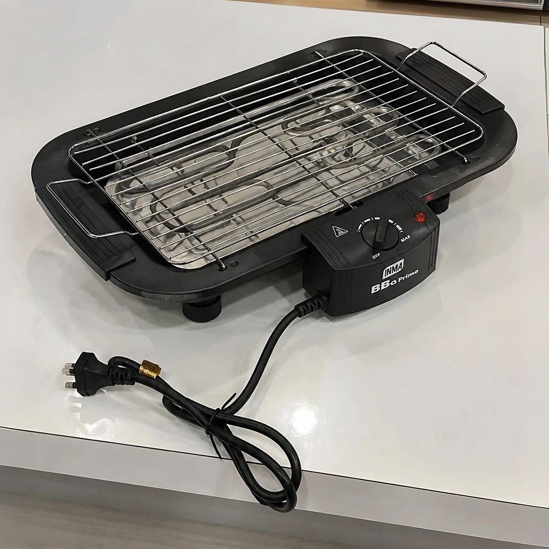Churrasqueira Elétrica INMA BBQ Prime Com Depósito de Gordura e Termostato Ajustável