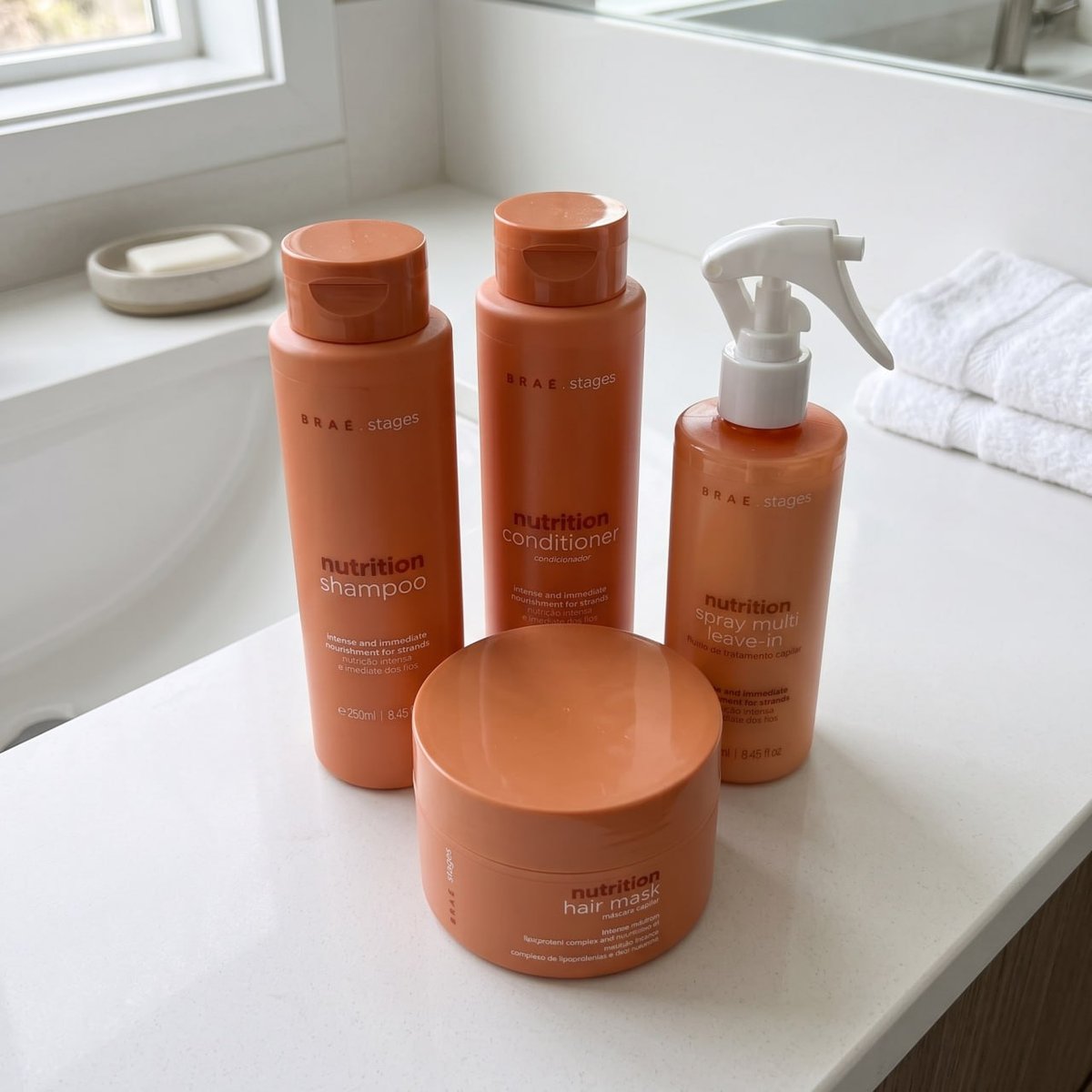 Braé Kit Stages Nutrition Shampoo + Condicionador + Máscara+Leave-in