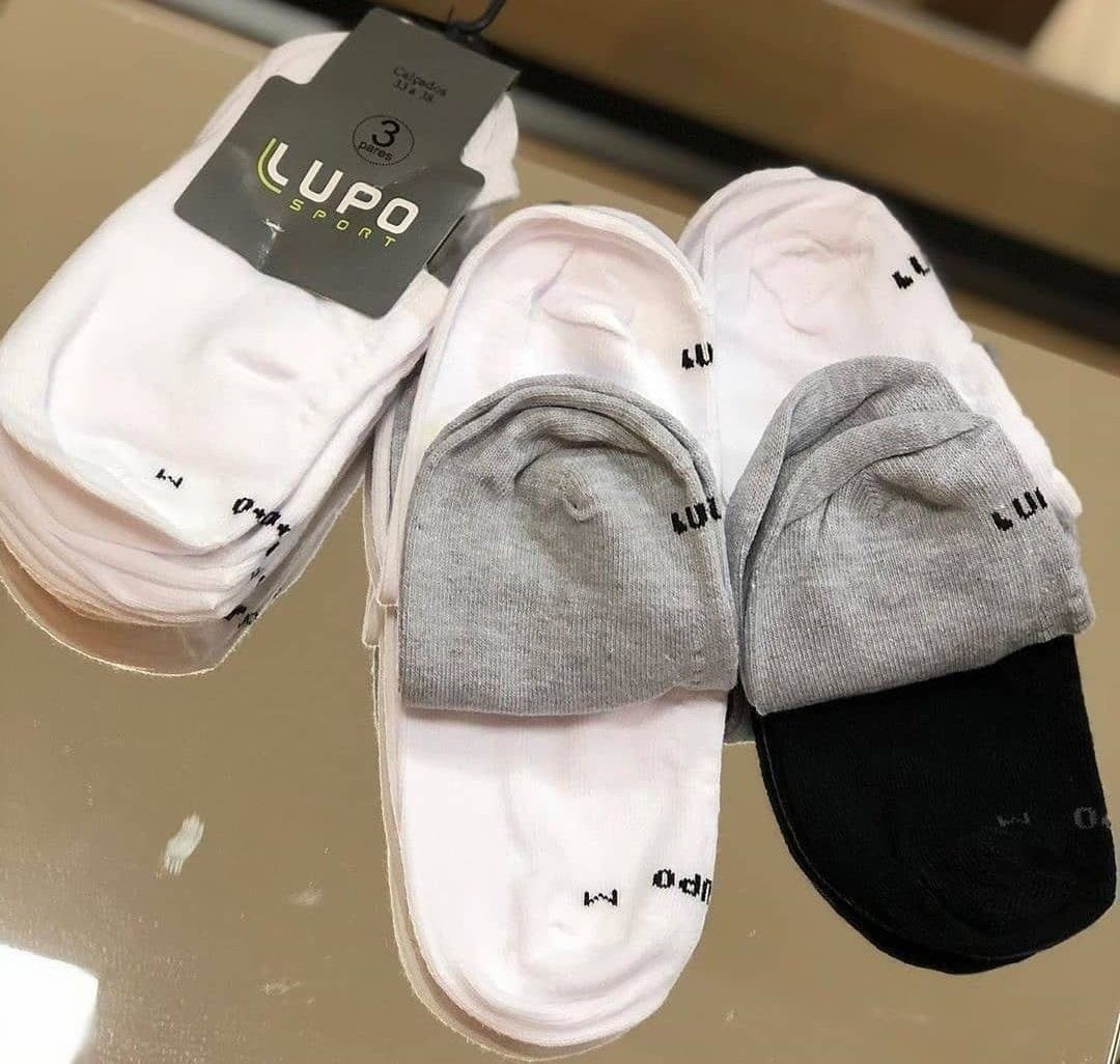 Kit com 6 Pares Meias Soquete Invisível Lupo