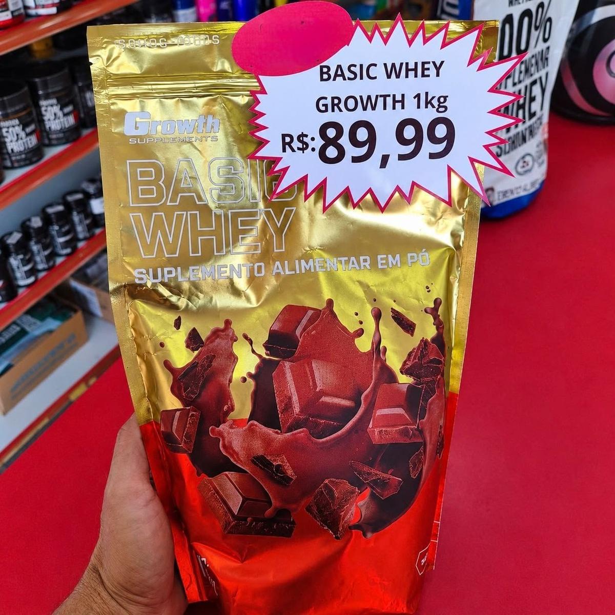 Basic Whey Growth Supplements Sabor Chocolate 1kg
