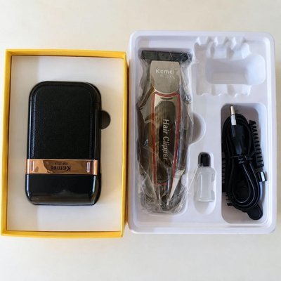 Kit Máquina Acabamento Kemei Km-032 E Shaver Km-2024 Bivolt Prateado 127/220v