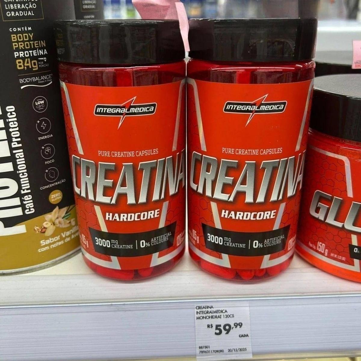 Creatina Integralmédica Hardcore em cápsula 120 un