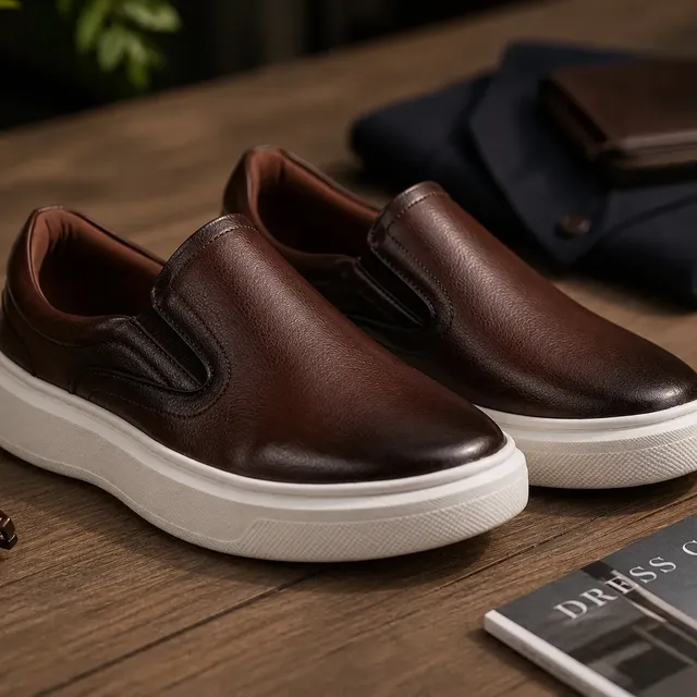 Tênis Slip On Iate Masculino Couro Confortável (37 ao 46)