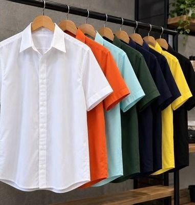 Camisa De Botão Masculina Manga Curta Social Verão Slim (P ao GG)