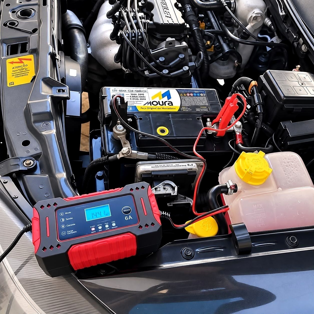 🔋 Carregador de Bateria Automotiva Portátil 12V 6A