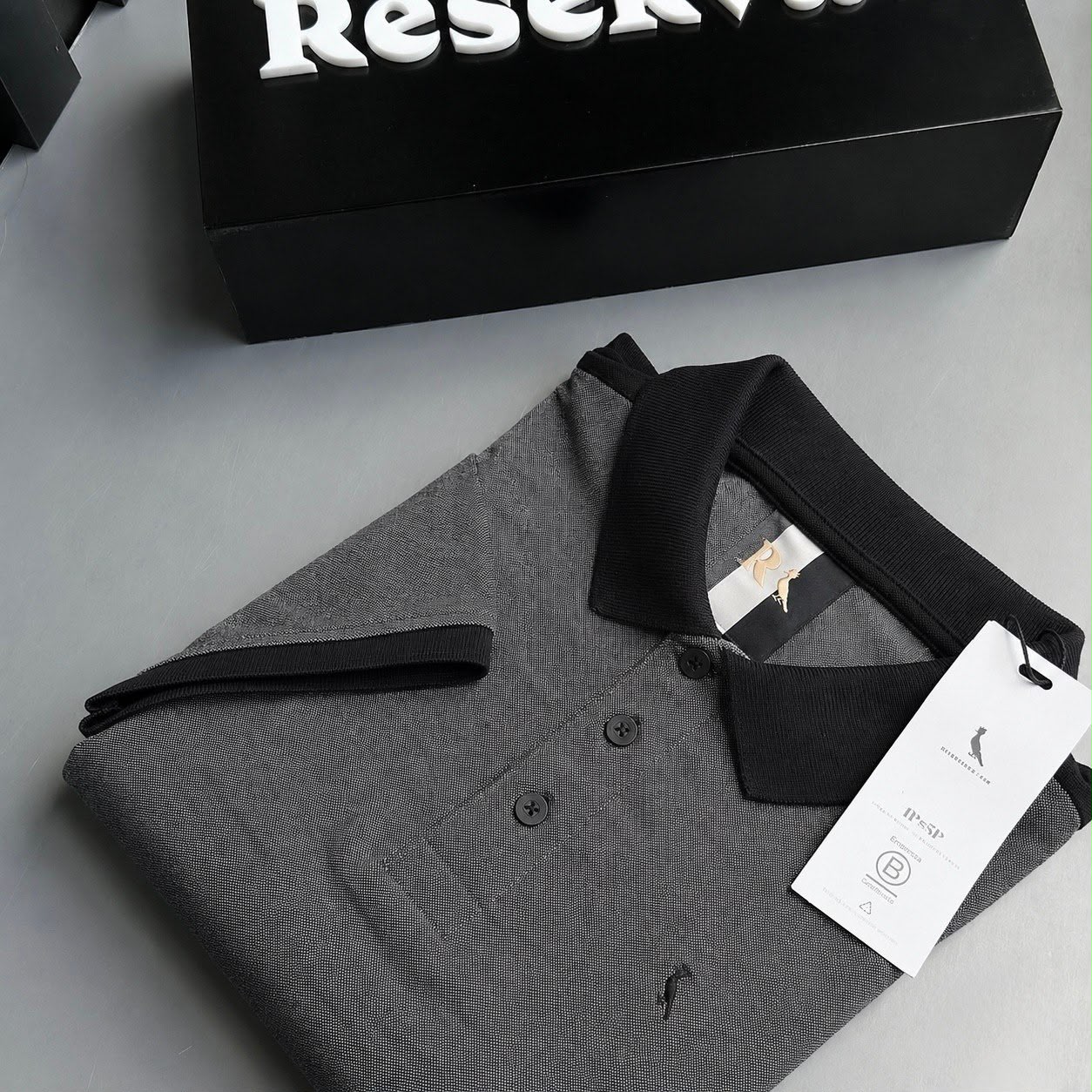 Polo Slim Piquet Denim Reserva (P ao G)