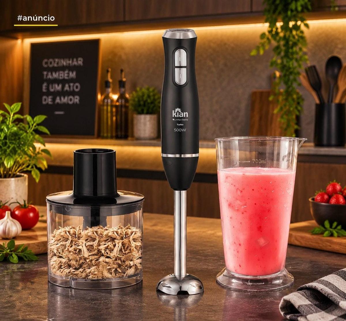 Mixer 2 Em 1 Turbo 500w 2 Velocidades Preto - 110V ​
