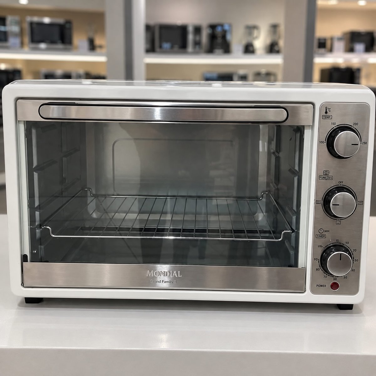 MONDIAL Forno Elétrico 52L Grand Family II, Branco/Inox, 1800W, 110V - FRN-52-W