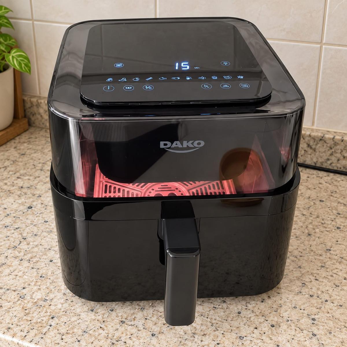 Fritadeira Air Fryer Dako Digital 6 Litros 360° 4 Em 1 Cor Preto