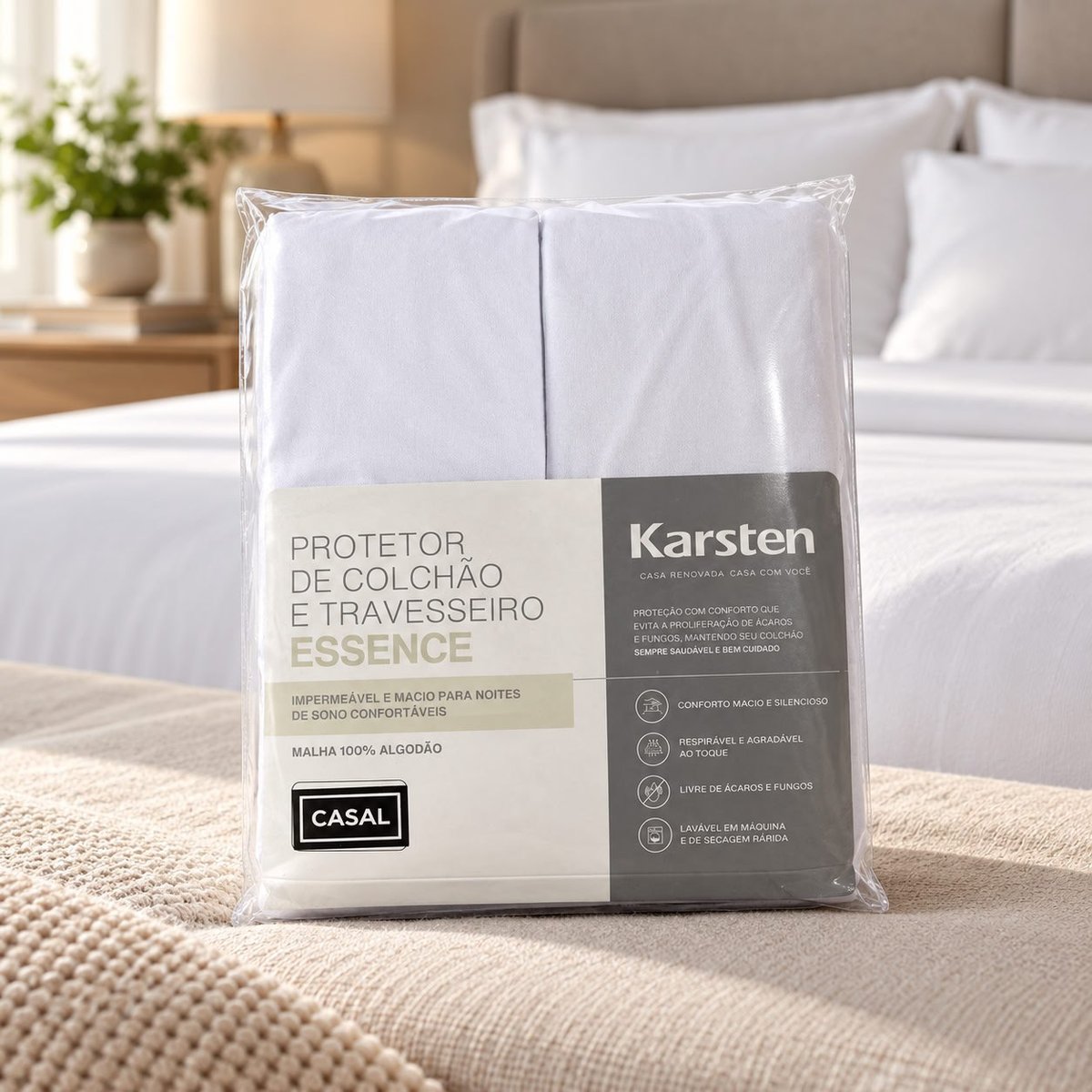 Kit Protetor 3 Pc Essence Queen Impermeável Hotelaria